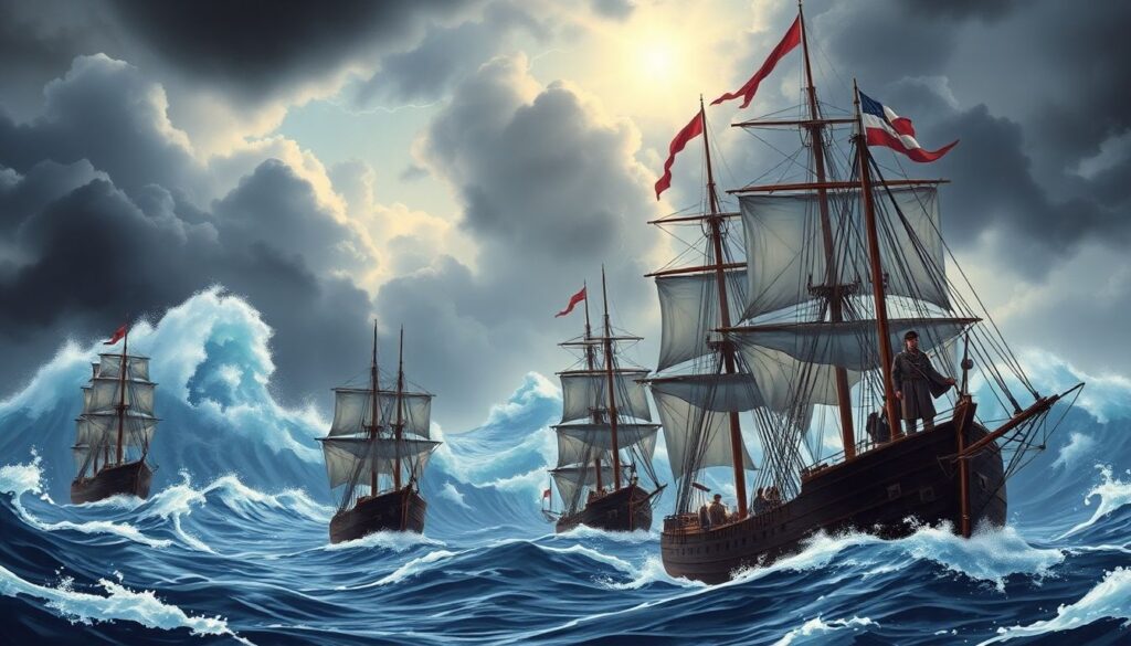 Истории великих капитанов и их лидерство - иллюстрация